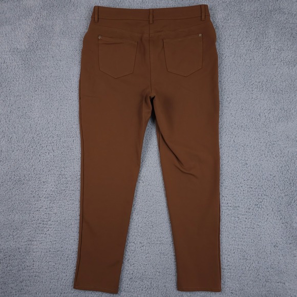 Chicos So Slimming Pants Womens 1.5 US 10 Brown Ponte Knit Slim Leg Stretch - Picture 2 of 10